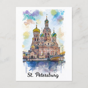 Postal Iglesia de San Petersburgo Rusia