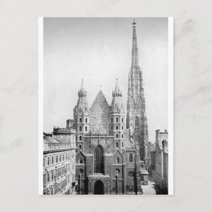 Postal Iglesia de San Stephens, Viena, alrededor de 1890