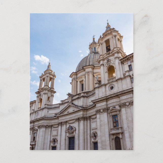Postal Iglesia de Sant Agnese en la Piazza Navona - Roma (Anverso)