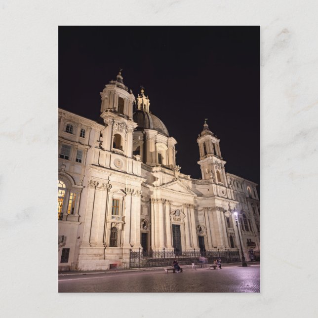 Postal Iglesia de Sant Agnese en la Piazza Navona - Roma (Anverso)