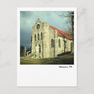 Postal Iglesia de Santa Catalina de Siena en la AP de Mos