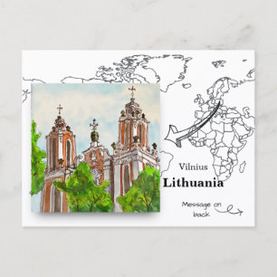 Postal Iglesia de Santa Catalina, Vilna, Lituania