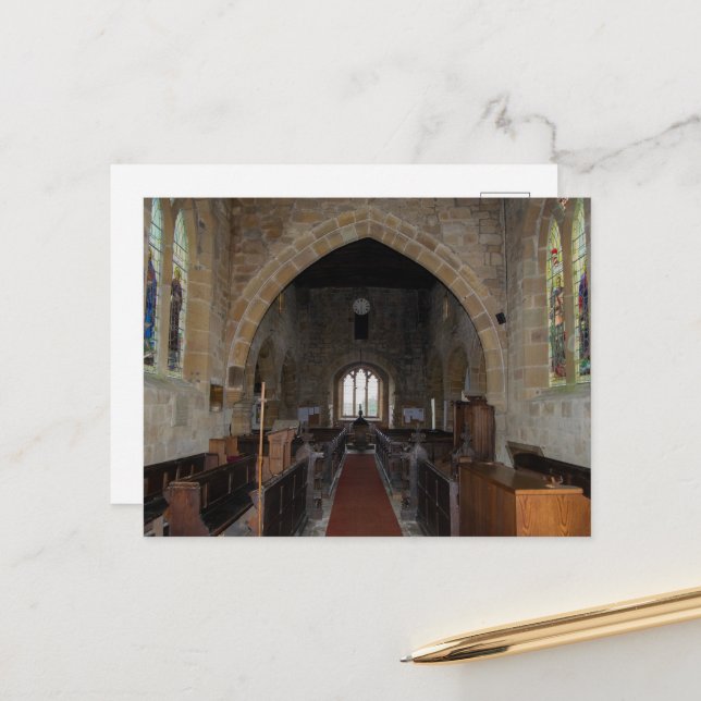 Postal Iglesia de Santa María, patrimonio de Leake North  (Anverso/Reverso In Situ)