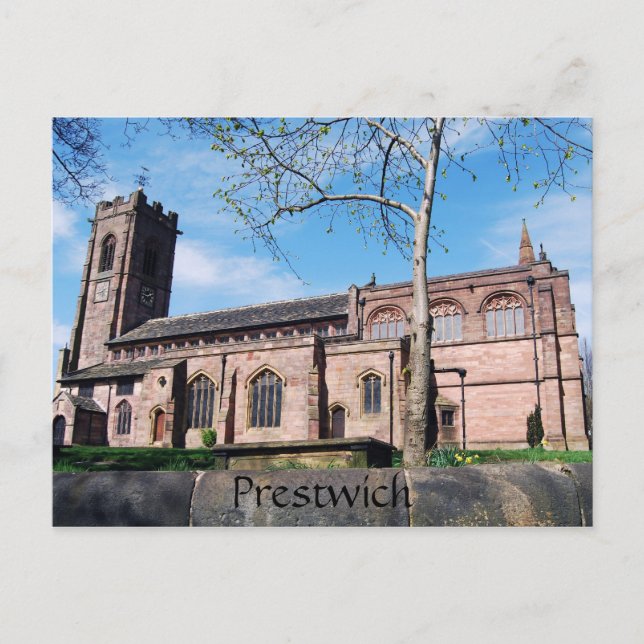 Postal Iglesia de Santa María, Prestwich (Anverso)