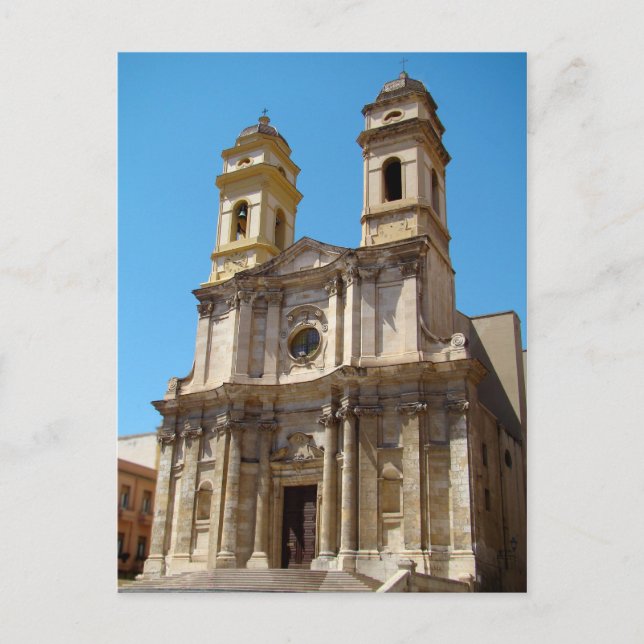 Postal Iglesia de Sant'Anna, Cagliari, Cerdeña (Anverso)