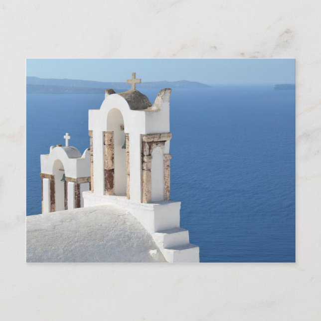 Postal Iglesia de Santorini Vista Postcard (Anverso)