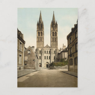 Postal Iglesia de St Etienne, Caen, Francia