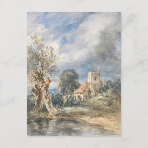 Postal Iglesia de Stoke Poges (1834) John Constable