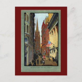 Postal Iglesia de Trinidad y Wall Street