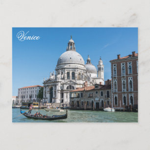 Postal Iglesia de Venecia, Gondola, foto de viaje