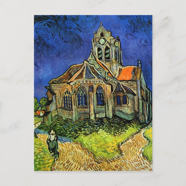 Postal Iglesia del Bella Artes Auvers Van Gogh (Anverso)
