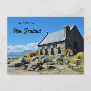 Postal Iglesia del Buen Pastor Tekapo Nueva Zelanda