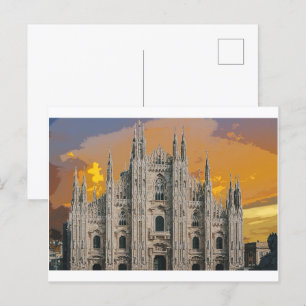 Postal Iglesia del Duomo de Milán