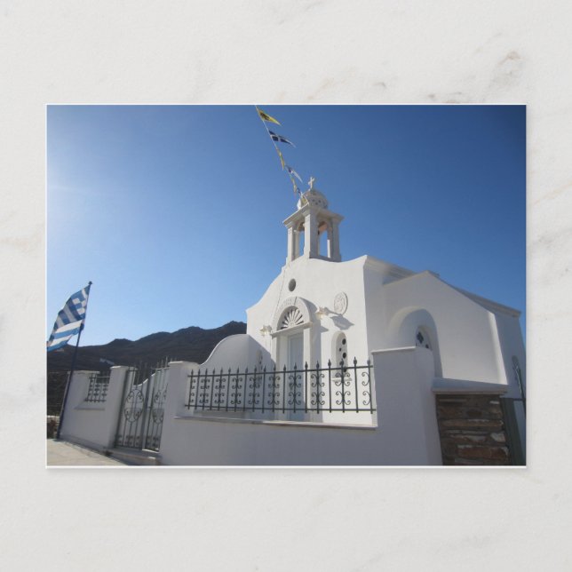 Postal Iglesia del Pueblo de la Postcarta de la isla de T (Anverso)