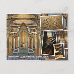 Postal Iglesia del Ste Famille, Boucherville, montaje de