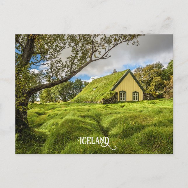 Postal Iglesia del Turf de Islandia (Anverso)