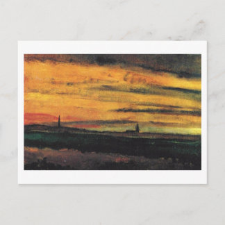 Postal Iglesia en el Bella Artes Twilight Van Gogh