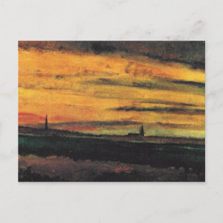 Postal Iglesia en el Bella Artes Twilight Van Gogh