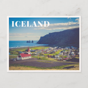 Postal Iglesia en la colina Víkurkirkja Foto de Islandia