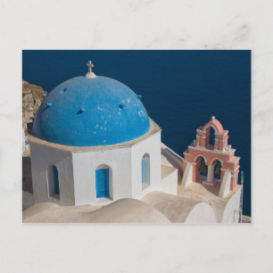 Postal Iglesia en la isla de Santorini, Grecia