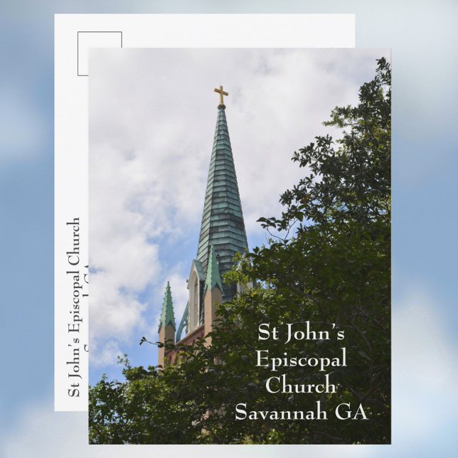 Postal Iglesia Episcopal de St John Fotografía Savannah (Subido por el creador)