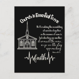 Postal Iglesia esencial para mí con cita de versículo de 
