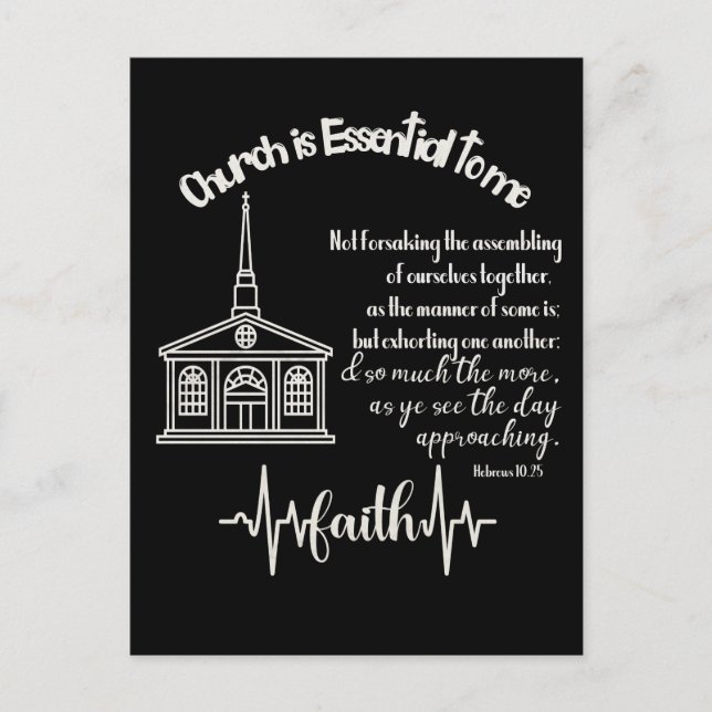 Postal Iglesia esencial para mí con cita de versículo de  (Anverso)