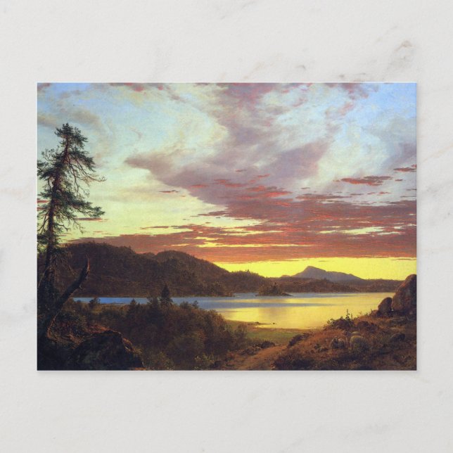 Postal Iglesia Frederic Edwin - Un atardecer (Anverso)
