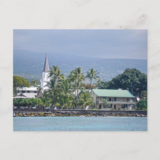 Postal Iglesia Mokuaikaua, Palacio Hulihee, Kailua-Kona, (Anverso)