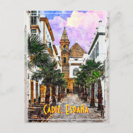 Postal Iglesia Nuestra Senora de la Palma. Cádiz, España