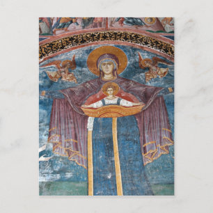 Postal Iglesia Ortodoxa Serbia y lugar de la UNESCO,