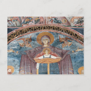 Postal Iglesia ortodoxa serbia, y un sitio de la UNESCO, 