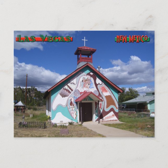 Postal Iglesia pintada, Montezuma Nuevo México (Anverso)