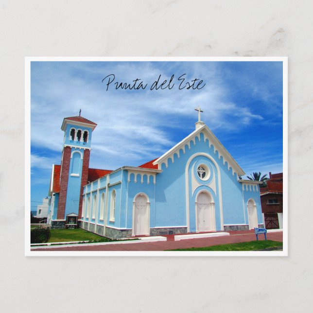 Postal iglesia punta azul (Anverso)