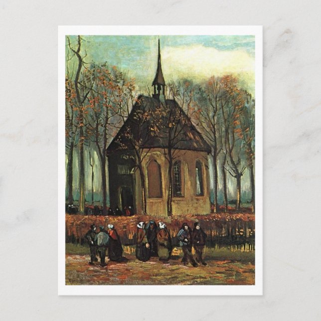 Postal Iglesia reformada en Nuenen, Bella Artes Van Gogh (Anverso)