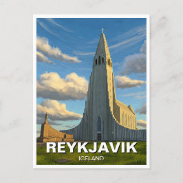 Postal Iglesia Reykyavik de Islandia Viaje de Hallgrimur