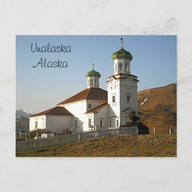 Postal Iglesia rusa de Unalaska (Anverso)