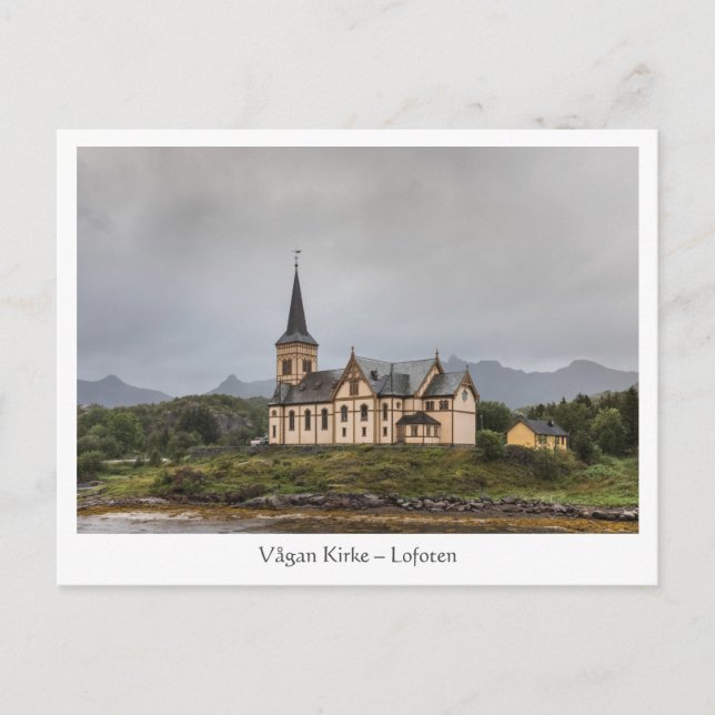 Postal Iglesia Vagan Islas Lofoten (Anverso)