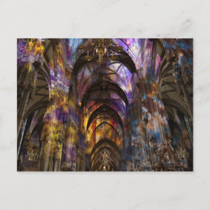 Postal Iglesia vienesa iluminada