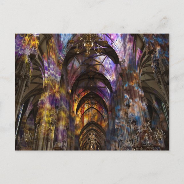 Postal Iglesia vienesa iluminada (Anverso)