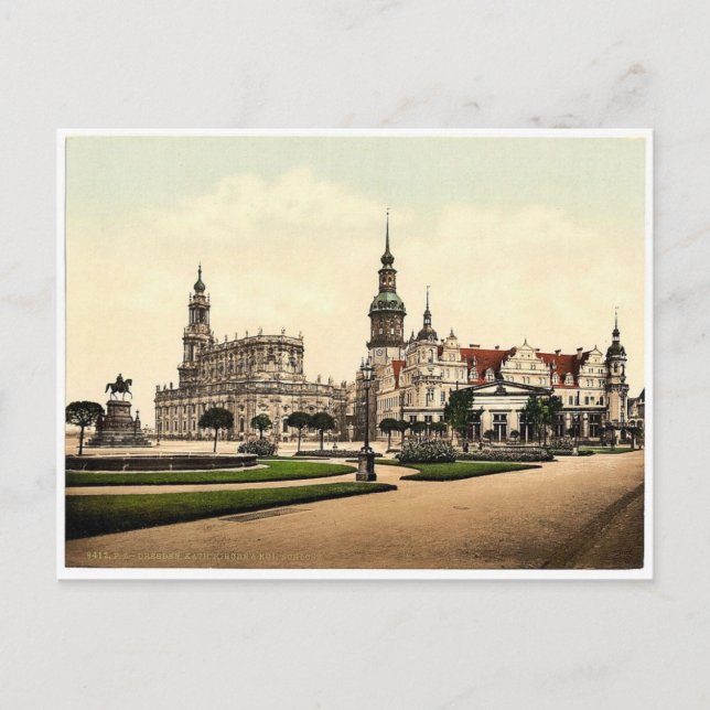 Postal Iglesia y Castillo Real, Altstadt, Dresden, Sajoni (Anverso)