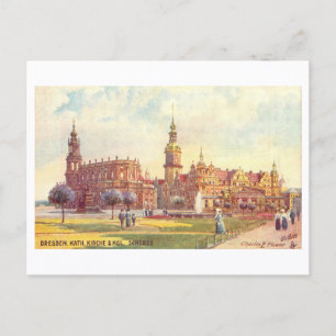 Postal Iglesia y Palacio Vintage en Dresde, Alemania