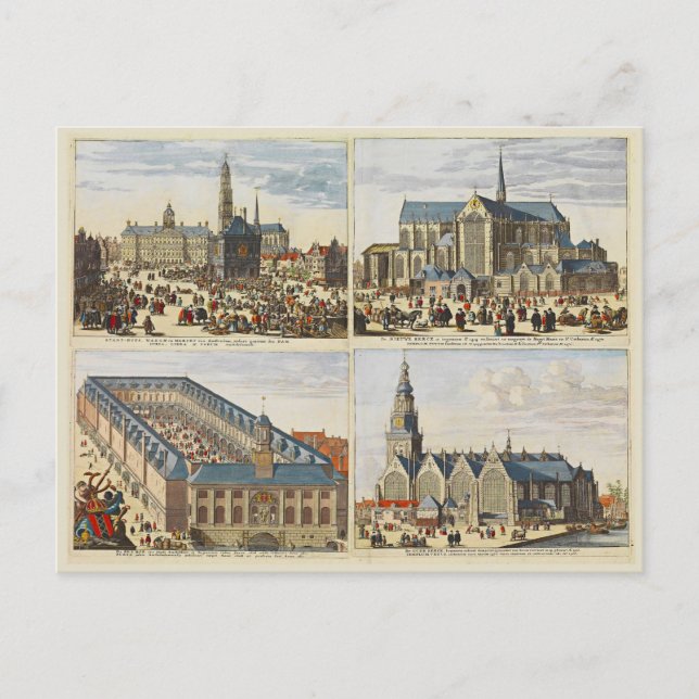 Postal Iglesias de Ámsterdam antiguas (Anverso)