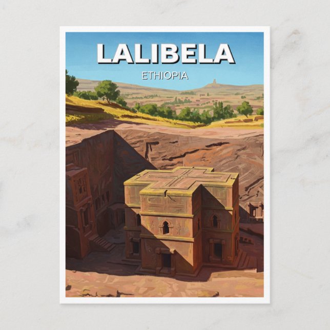 Postal Iglesias de Rock de Lalibela Etiopía (Anverso)