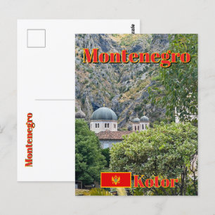 Postal iglesias ortodoxas en Kotor, Montenegro viaje