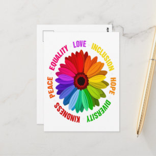 Postal Igualdad Amor Inclusión Esperanza Diversidad Amabi