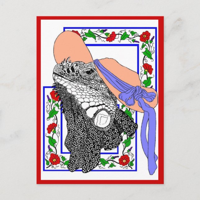 Postal Iguanadonna (Anverso)