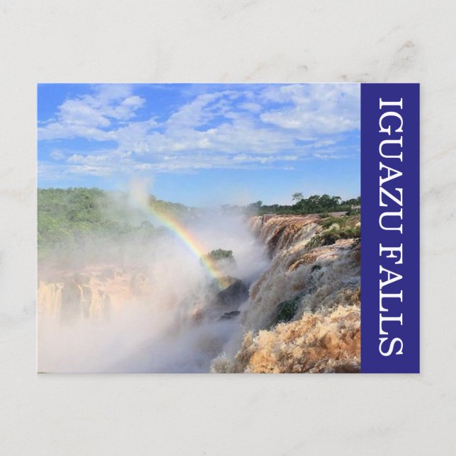 Postal iguazu cae arco iris (Anverso)