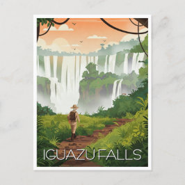 Postal Iguazú vintage cae de Argentina