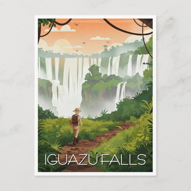 Postal Iguazú vintage cae de Argentina (Anverso)